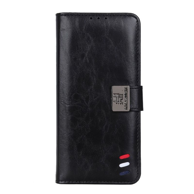 Folio Deksel for OnePlus 8T Svart Vintage Trefarget Skinneffekt