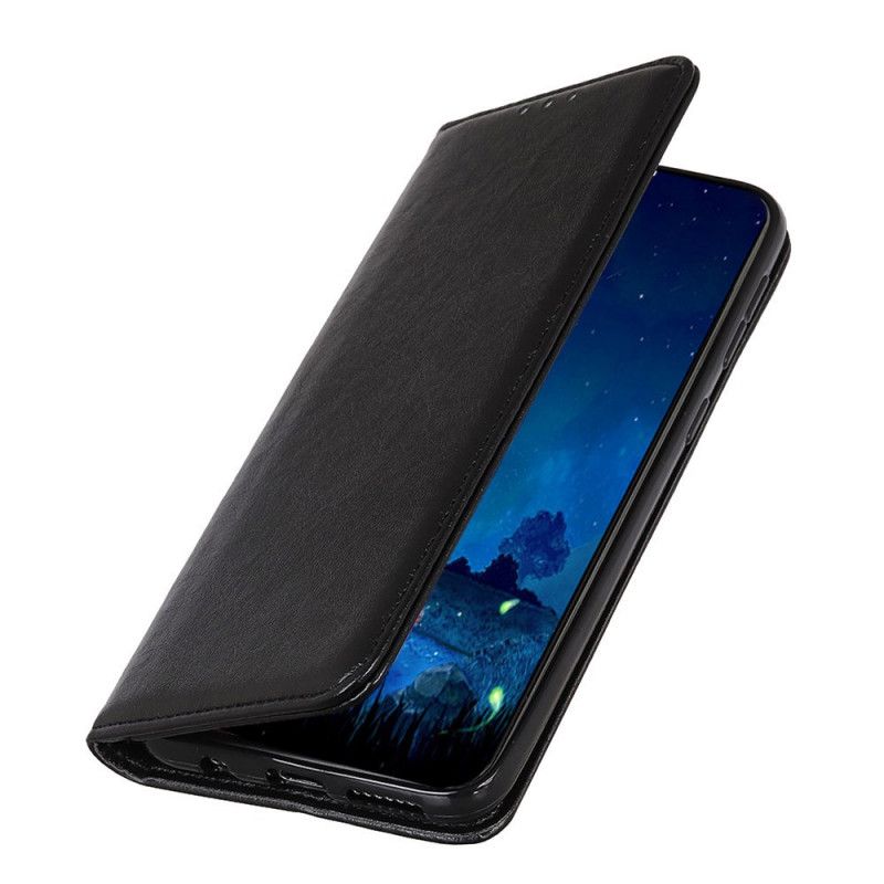 Folio Deksel OnePlus 8T Svart Elegant Delt Lychee-Skinn