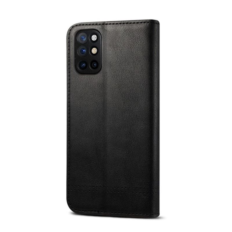 Folio Deksel OnePlus 8T Svart Sydd Skinneffekt