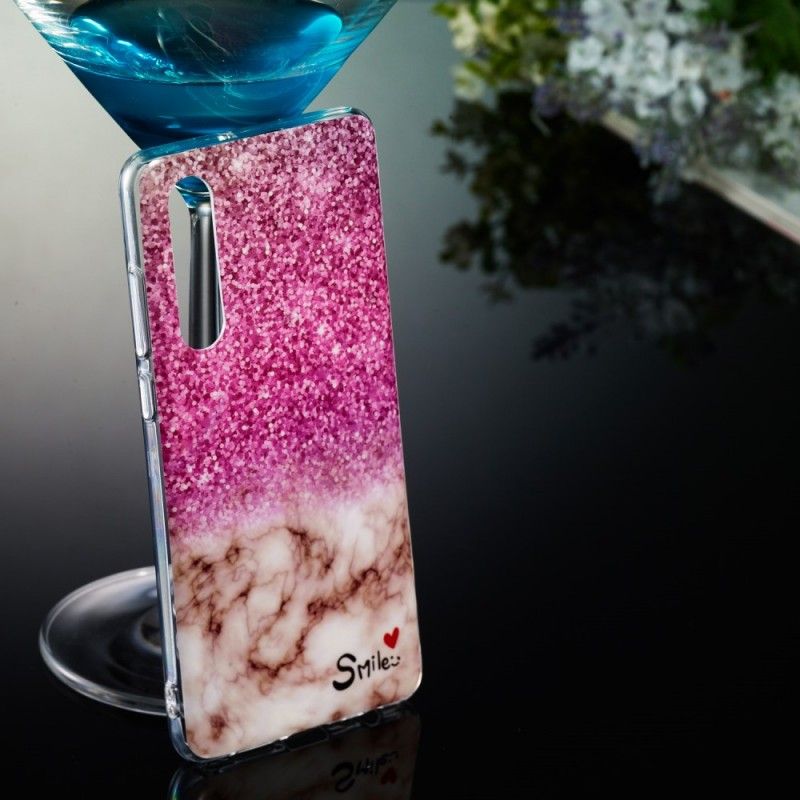 Deksel for Huawei P30 Marmorglitter Og Smil