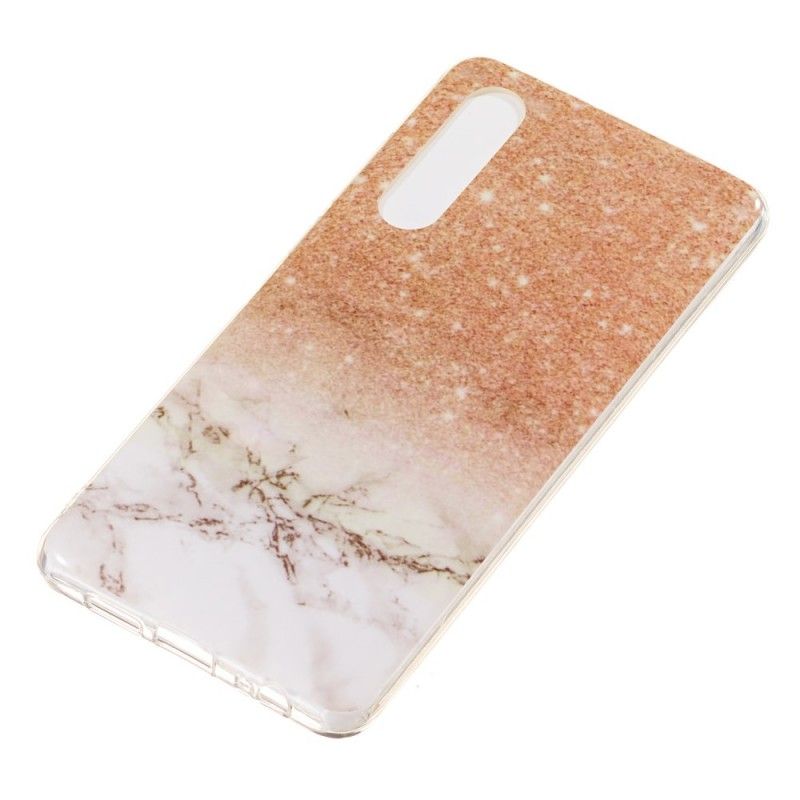 Deksel for Huawei P30 Svart Marmorglitter