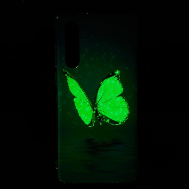 Deksel Huawei P30 Fluorescerende Blå Sommerfugl