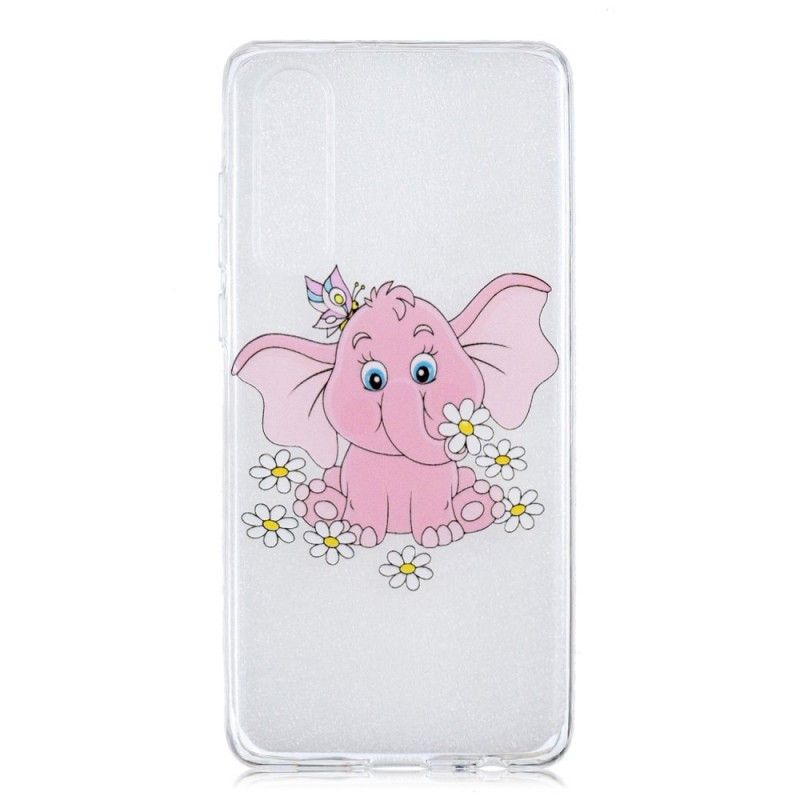 Deksel Huawei P30 Gjennomsiktig Rosa Elefant