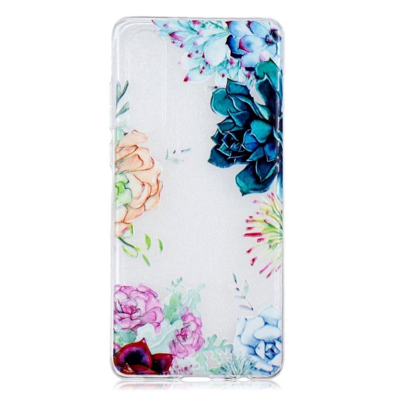 Deksel Huawei P30 Gjennomsiktige Akvarellblomster