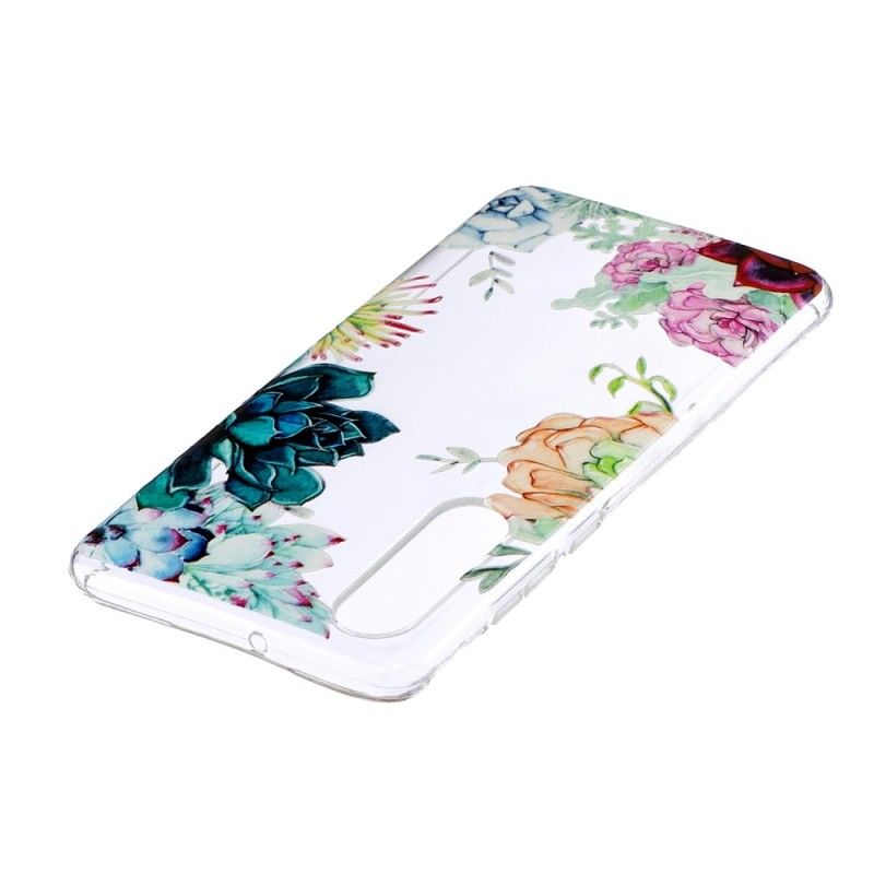 Deksel Huawei P30 Gjennomsiktige Akvarellblomster