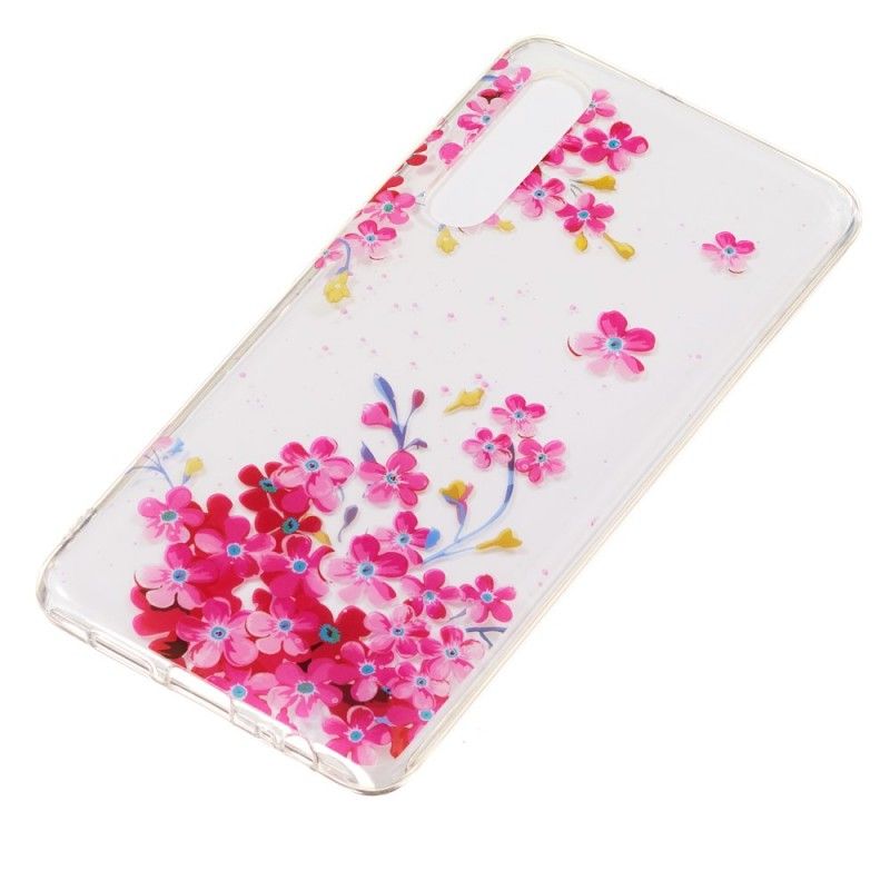 Deksel Huawei P30 Gule Og Magenta Blomster