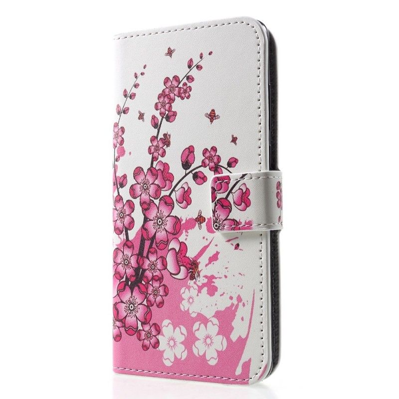 Folio Deksel Huawei P30 Rose Tropiske Blomster