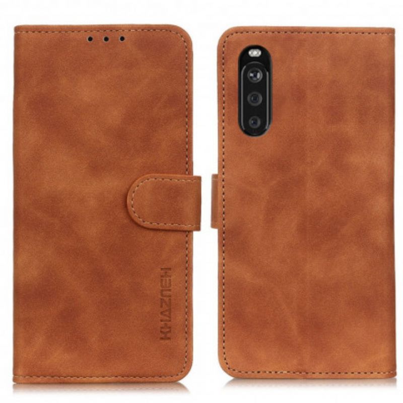 Folio Deksel Sony Xperia 10 Iii Vintage Khazneh Skinneffekt