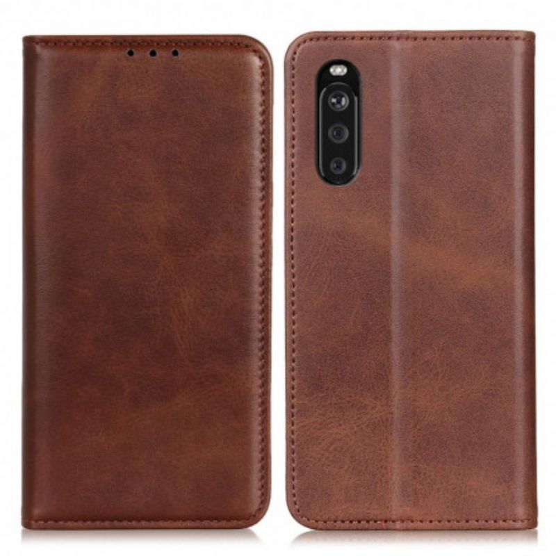 Folio Deksel Til Sony Xperia 10 Iii Split Leather Elegance