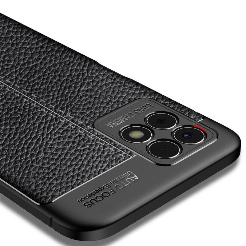 Deksel Til Realme 8i Double Line Litchi Leather Effect