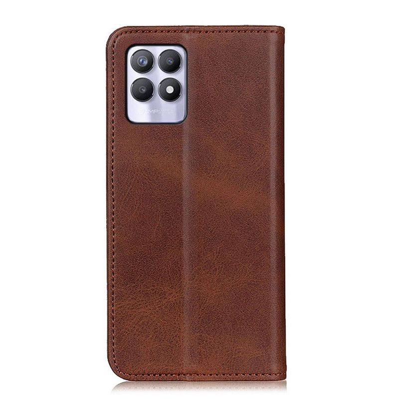 Folio Deksel Realme 8i Split Leather Elegance Beskyttelse Deksel