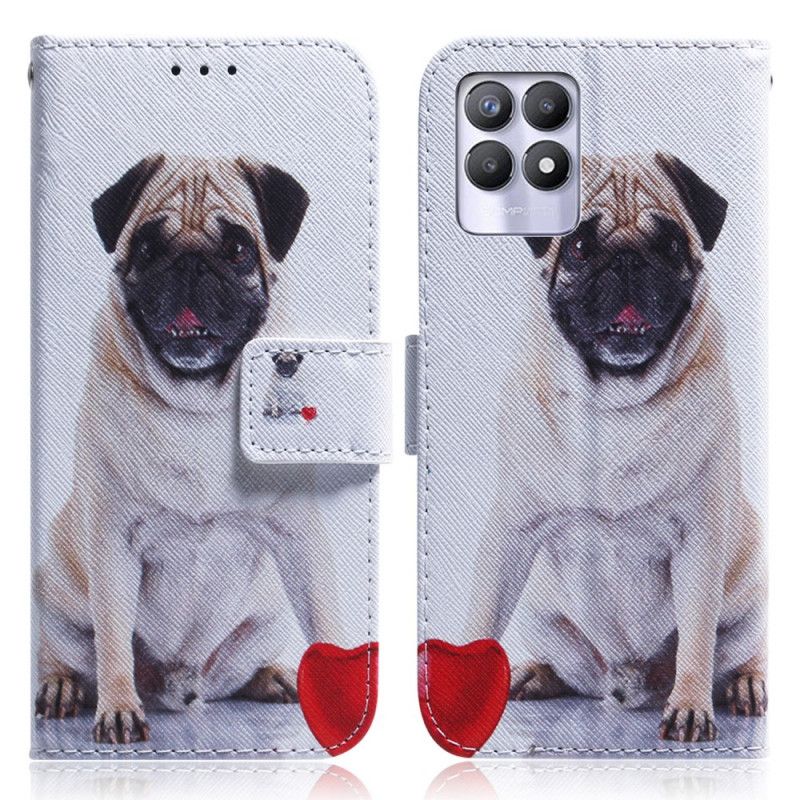 Folio Deksel Til Realme 8i Pug Dog