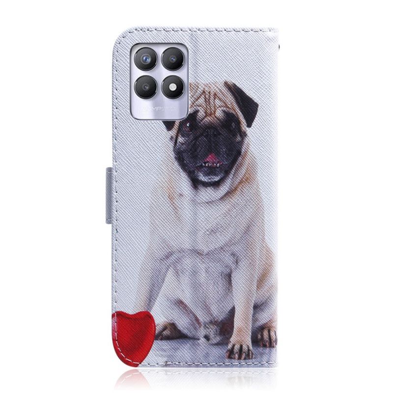 Folio Deksel Til Realme 8i Pug Dog