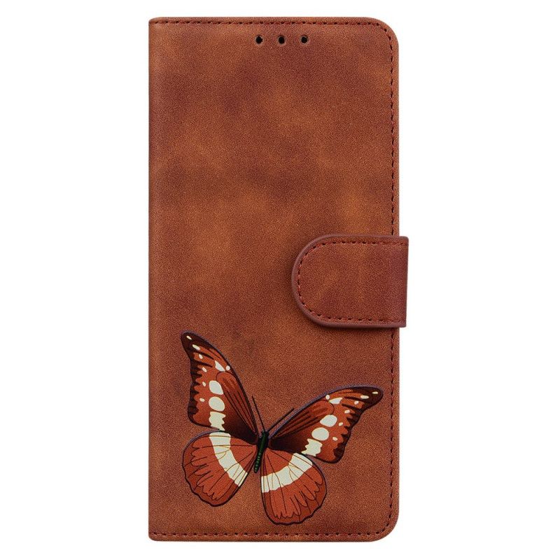 Folio Deksel Til Realme 8i Skin-touch Butterfly