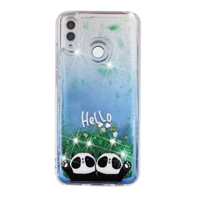 Deksel for Huawei P Smart 2019 Hallo Panda Glitter