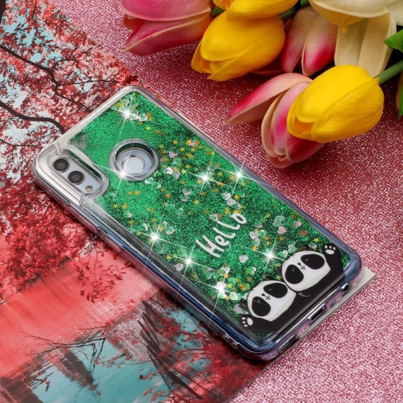 Deksel for Huawei P Smart 2019 Hallo Panda Glitter