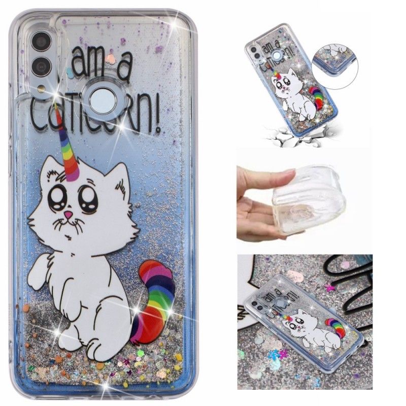 Deksel Huawei P Smart 2019 Caticorn Glitter Anti-fall