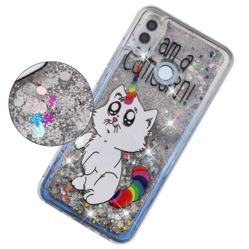 Deksel Huawei P Smart 2019 Caticorn Glitter Anti-fall