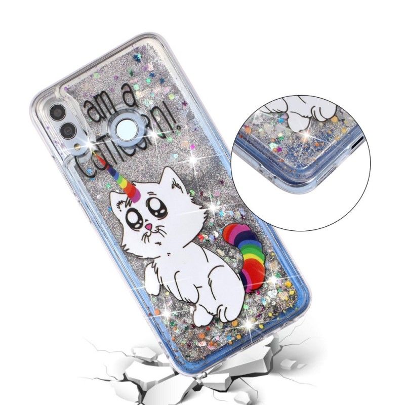 Deksel Huawei P Smart 2019 Caticorn Glitter Anti-fall