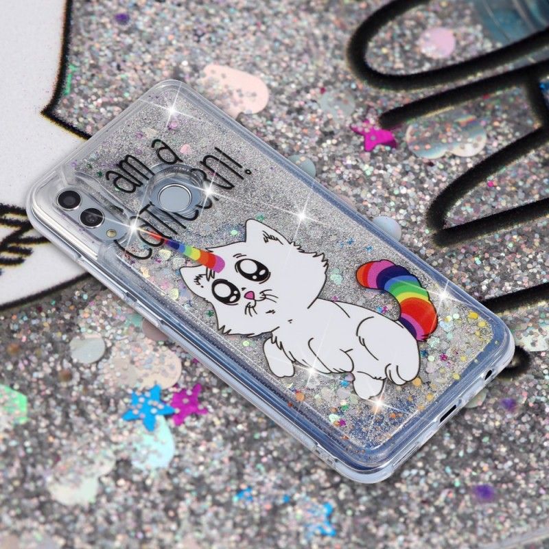 Deksel Huawei P Smart 2019 Caticorn Glitter Anti-fall