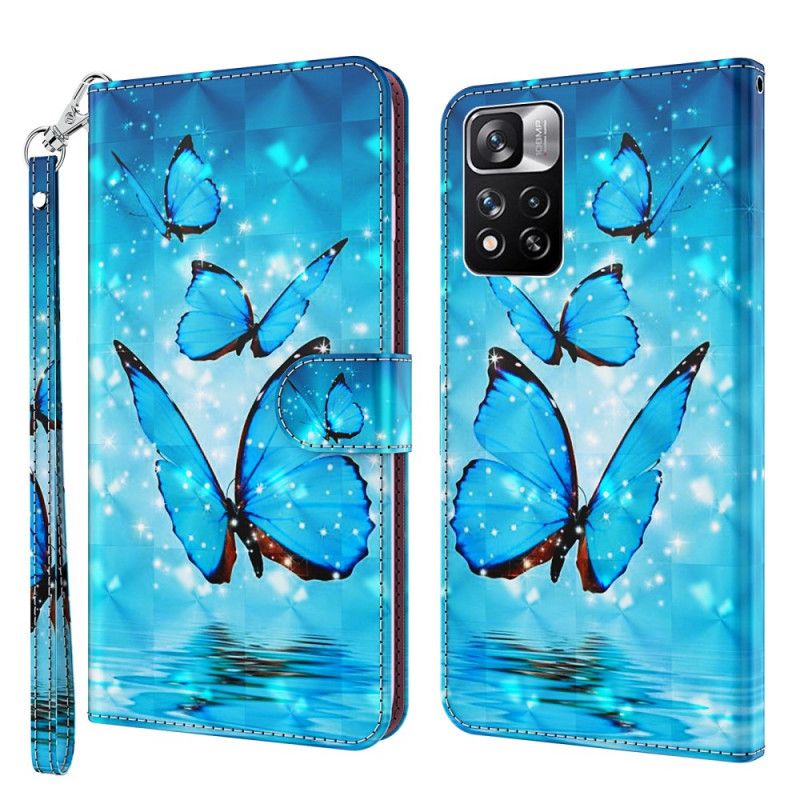 Folio Deksel Xiaomi Redmi Note 11 Pro / Note 11 Pro Plus Flying Blue Butterflies