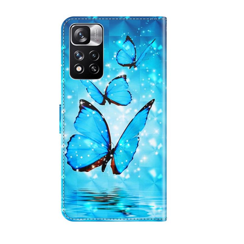 Folio Deksel Xiaomi Redmi Note 11 Pro / Note 11 Pro Plus Flying Blue Butterflies