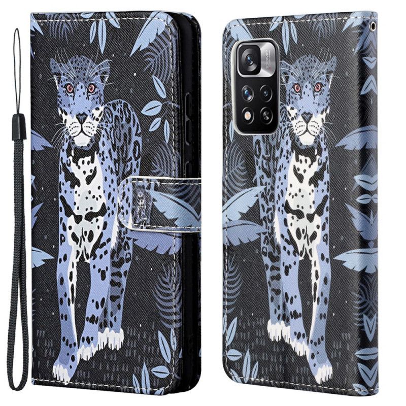 Folio Deksel Xiaomi Redmi Note 11 Pro / Note 11 Pro Plus Leopard Strappy