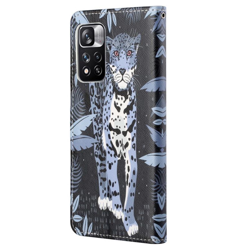 Folio Deksel Xiaomi Redmi Note 11 Pro / Note 11 Pro Plus Leopard Strappy