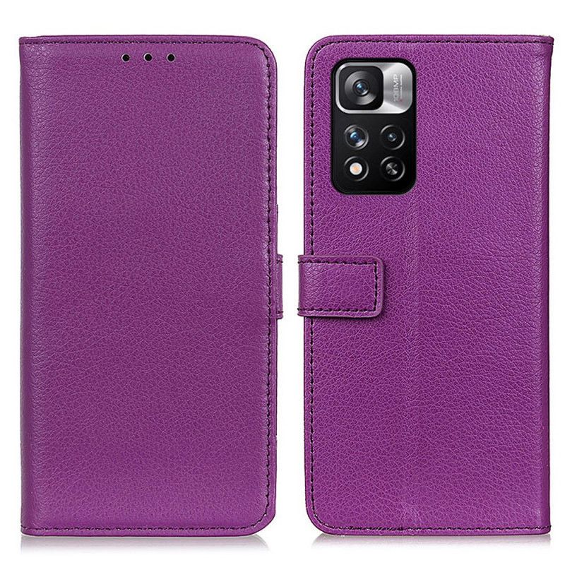 Folio Deksel Xiaomi Redmi Note 11 Pro / Note 11 Pro Plus Premium Litchi Leather