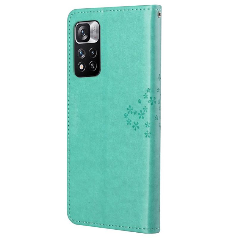 Folio Deksel Xiaomi Redmi Note 11 Pro / Note 11 Pro Plus Tree Og Strappy Owls Beskyttelse Deksel