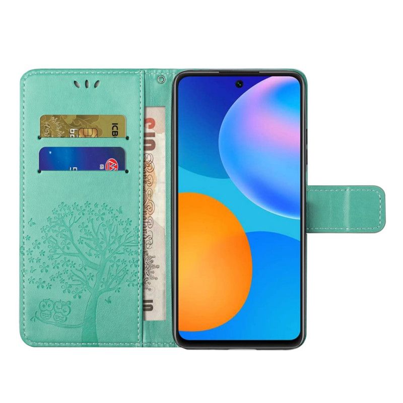 Folio Deksel Xiaomi Redmi Note 11 Pro / Note 11 Pro Plus Tree Og Strappy Owls Beskyttelse Deksel