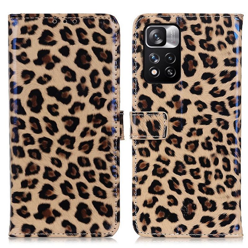 Lærdeksel Folio Deksel Xiaomi Redmi Note 11 Pro / Note 11 Pro Plus Mobildeksel Leopard