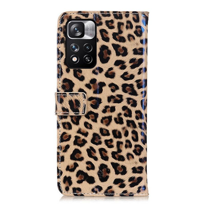 Lærdeksel Folio Deksel Xiaomi Redmi Note 11 Pro / Note 11 Pro Plus Mobildeksel Leopard