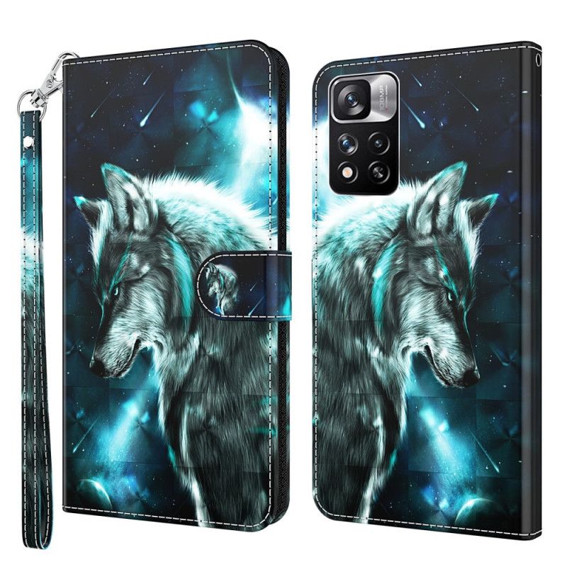 Lærdeksel Folio Deksel Xiaomi Redmi Note 11 Pro / Note 11 Pro Plus Mobildeksel Majestic Wolf