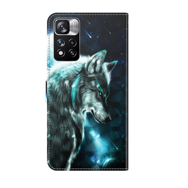 Lærdeksel Folio Deksel Xiaomi Redmi Note 11 Pro / Note 11 Pro Plus Mobildeksel Majestic Wolf