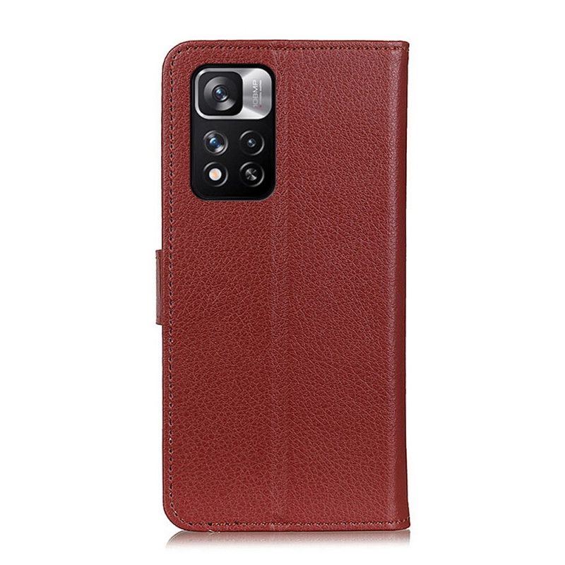 Lærdeksel Folio Deksel Xiaomi Redmi Note 11 Pro / Note 11 Pro Plus Mobildeksel Premium Litchi Leather Effect