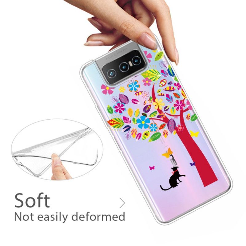 Deksel Asus Zenfone 7 / 7 Pro Katt Under Treet