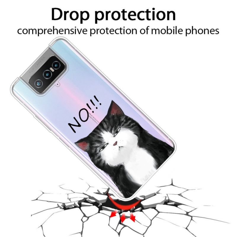 Deksel Asus Zenfone 7 / 7 Pro Mobildeksel Katten Som Sier Nei