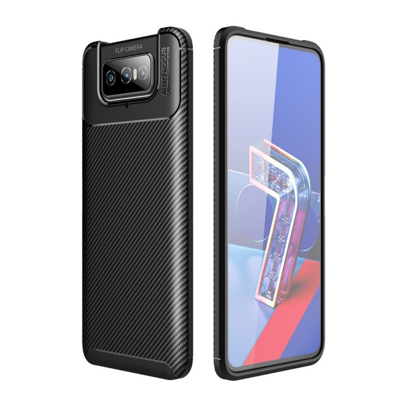 Deksel Asus Zenfone 7 / 7 Pro Svart Fleksibel Karbonfiber