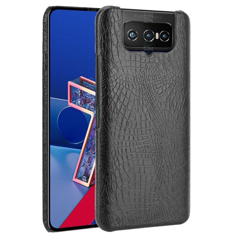 Deksel Asus Zenfone 7 / 7 Pro Svart Krokodillehudeffekt