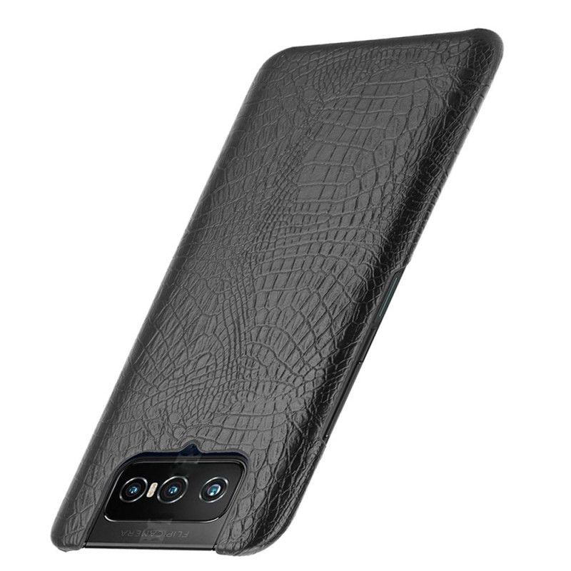 Deksel Asus Zenfone 7 / 7 Pro Svart Krokodillehudeffekt