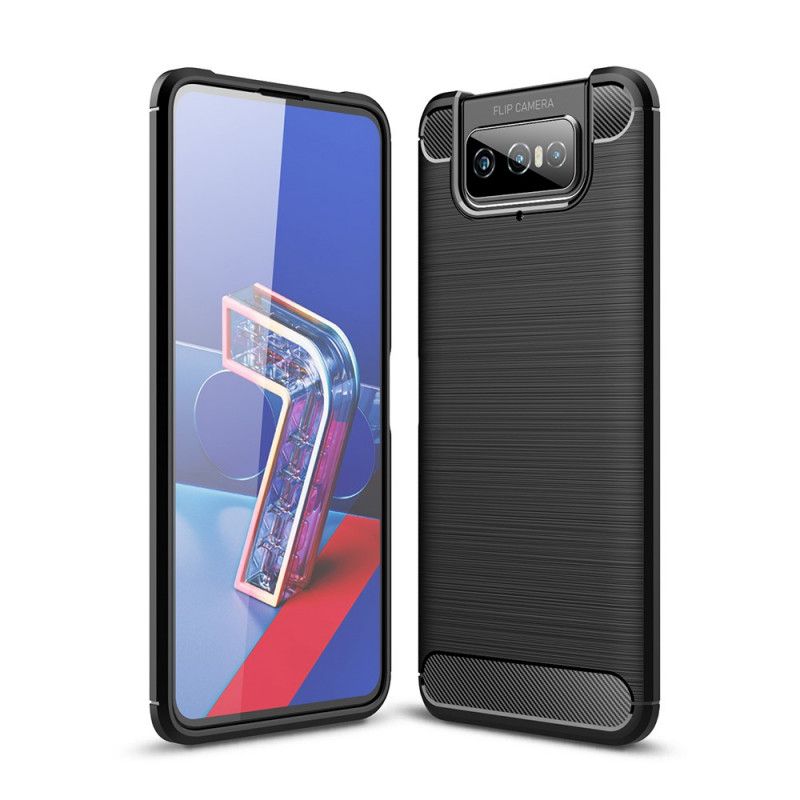 Deksel for Asus Zenfone 7 / 7 Pro Svart Børstet Karbonfiber