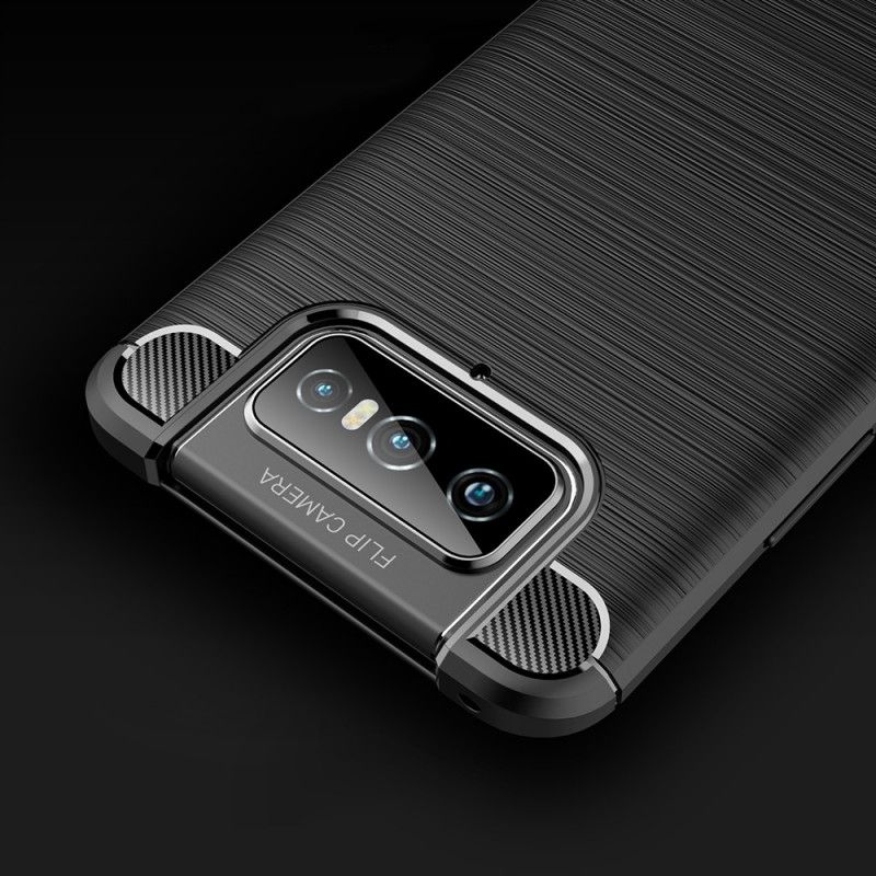 Deksel for Asus Zenfone 7 / 7 Pro Svart Børstet Karbonfiber