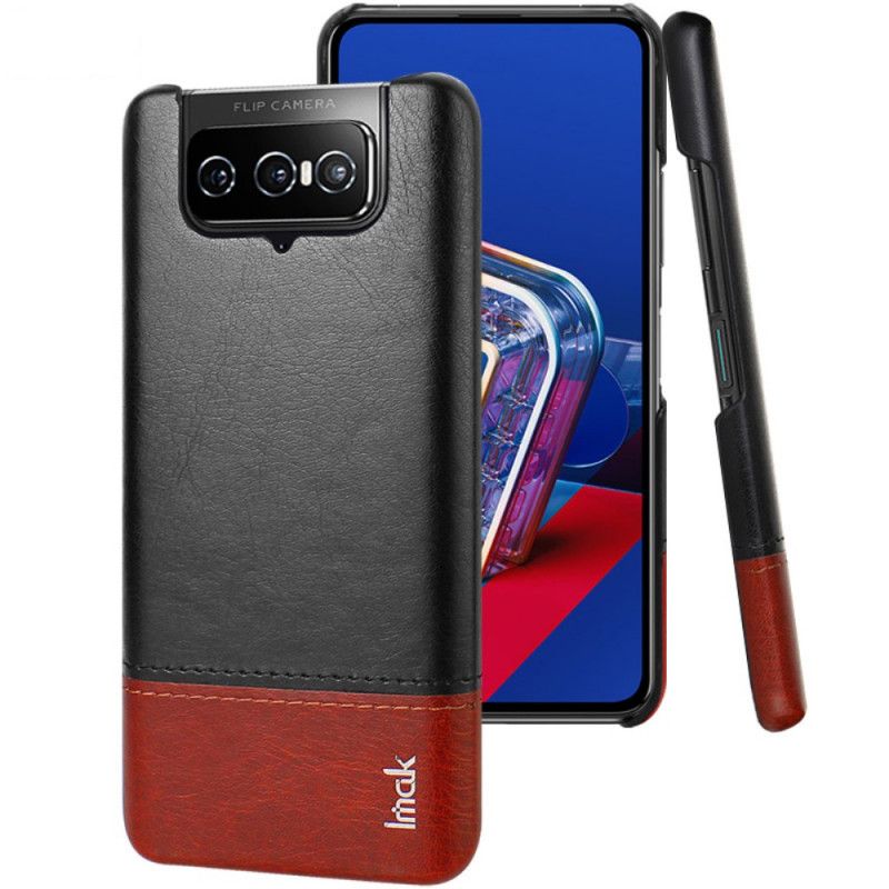 Deksel for Asus Zenfone 7 / 7 Pro Svart imak Ruiyi Serie Skinneffekt