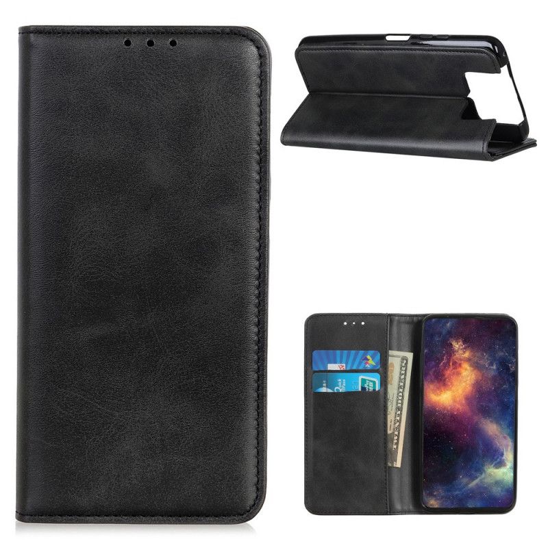 Folio Deksel for Asus Zenfone 7 / 7 Pro Svart Delt Skinn