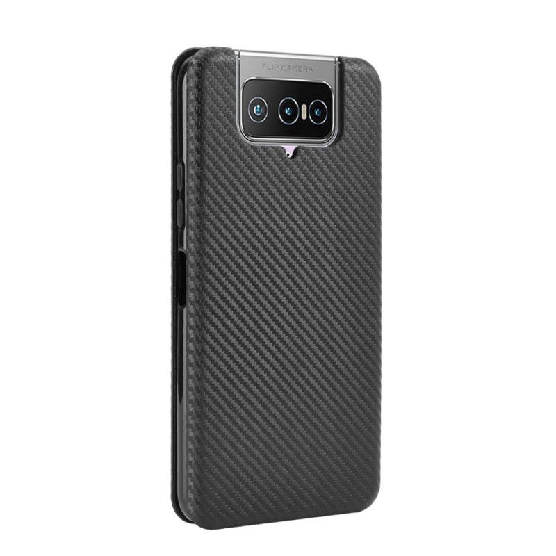 Folio Deksel for Asus Zenfone 7 / 7 Pro Svart Karbon Silikon