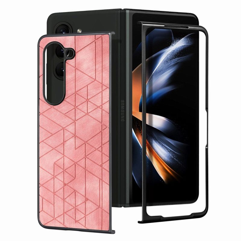 Deksel Samsung Galaxy Z Fold 5 Geometriske Mønstre I Kunstskinn