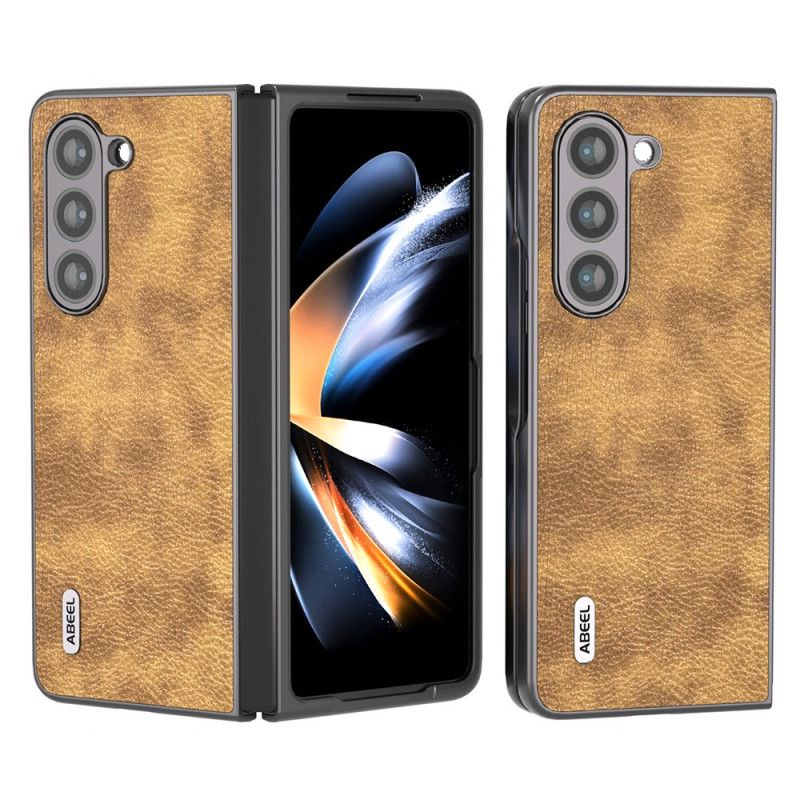 Deksel Samsung Galaxy Z Fold 5 Litchi Kunstskinn Abeel Beskyttelse Deksel