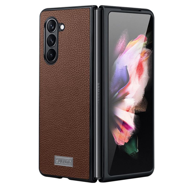 Deksel Samsung Galaxy Z Fold 5 Litchi Leather Design Abeel