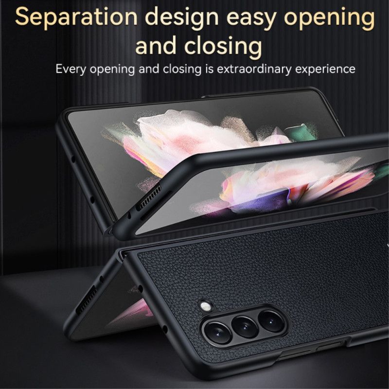 Deksel Samsung Galaxy Z Fold 5 Litchi Leather Design Abeel